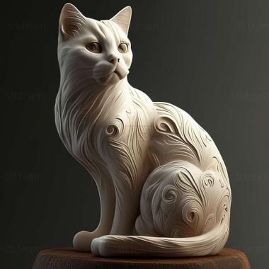 3D model Foreign White cat (STL)